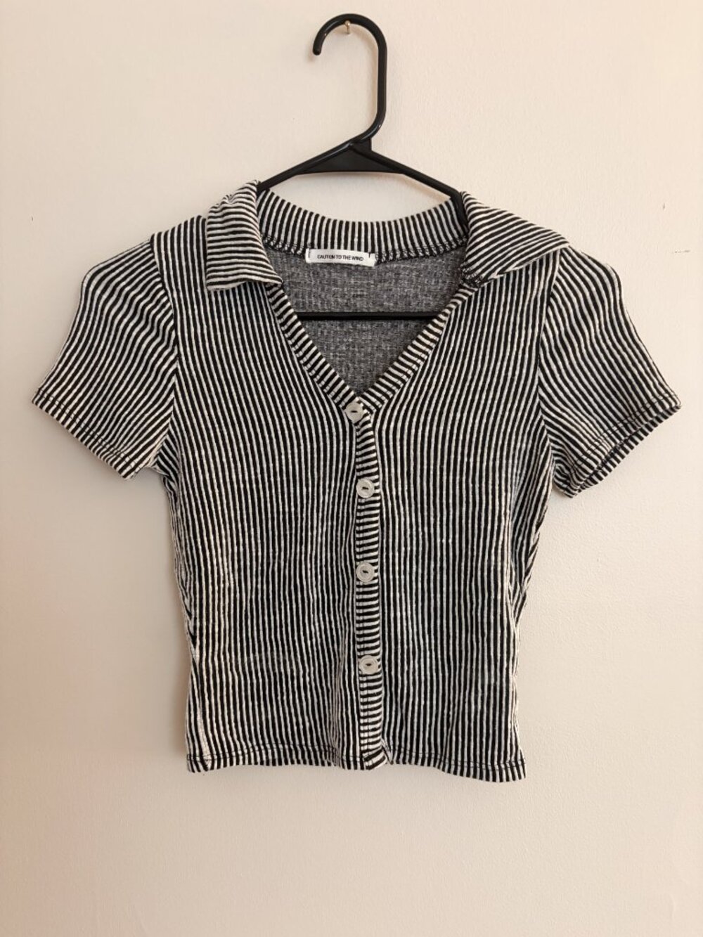 Striped t-shirt button up - Caution to the Wind